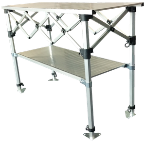 Altegra heavy duty folding aluminium table and shelf - 1.5m x .53m compact packable table image