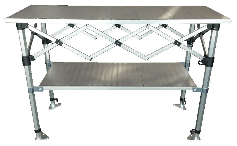 Altegra 1.5m aluminium folding table with storage shelf - a heavy-duty small camping folding table, market stall small folding table, or for exhibitions - another versatile Altegra solution.