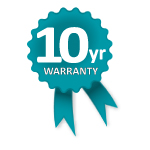 Altegra 10-year heavy duty marquee manufacturer's warranty icon - genuine support from the brand who cares about your investment.