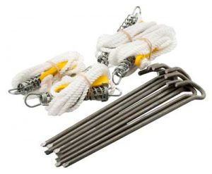 Altegra Heavy Duty marquee pegs and guy ropes image - securely anchor your gazebo or marquee to the ground with spring-loaded guy ropes, robust cinch toggle, and heavy weight steel pegs