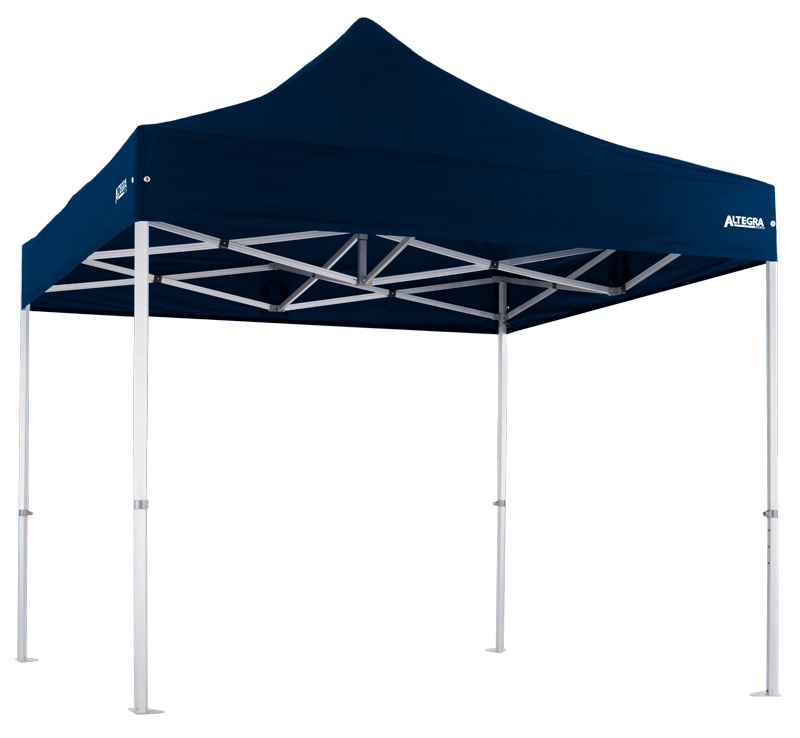 Altegra 3x3m Heavy Duty gazebo - Australia's iconic premium pop up tent for events - 50mm (58mm diag.) hexagonal aluminium legs locked together with aluminium joints and topped with our UPF50+ elite canopy in Navy Blue.
