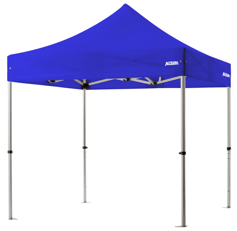 Altegra 3x3m lightweight aluminium gazebo with royal blue canopy image - Our Pro Lite 40mm hexagonal aluminium frame is the advanced lightweight Australian gazebo.