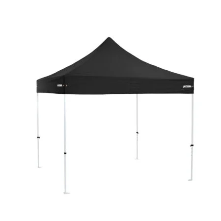 Altegra Premium Steel 3x3m gazebo tent with black UPF50+ canopy - the affordable 3x3m easy up tent with premium features that protect your family.