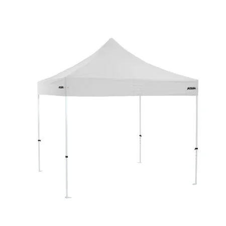 Altegra Premium Steel 3x3m gazebo tent with white UPF50+ canopy - the affordable 3x3m easy up tent with premium features that protect your family.