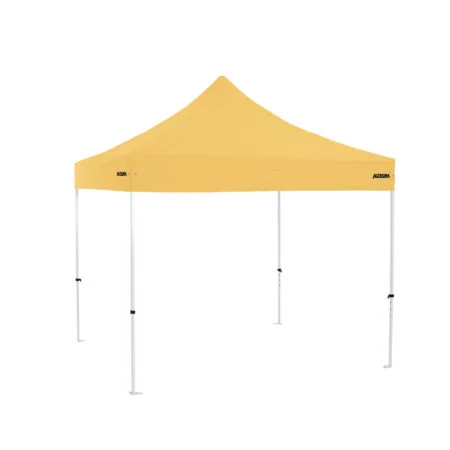 Altegra Premium Steel 3x3m gazebo tent with yellow UPF50+ canopy - the affordable 3x3m easy up tent with premium features that protect your family.