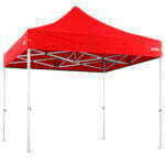 Altegra Heavy Duty 3x3m gazebo with red canopy - Australia's leading heavy duty 3x3 marquee for dependable commercial or private use with robust aluminium frame and backed by a lifetime warranty.