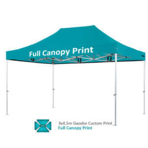 Altegra Heavy Duty 3x4.5m gazebo custom print image - full custom canopy printed. For outstanding custom branded gazebos.