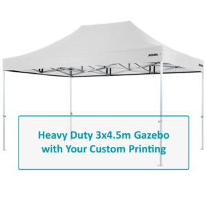 Altegra Heavy Duty 3x4.5m gazebo Custom Printed canopy image - Full custom canopy printing for your brand, club, or team with the dependability of the Altegra Heavy Duty frame.