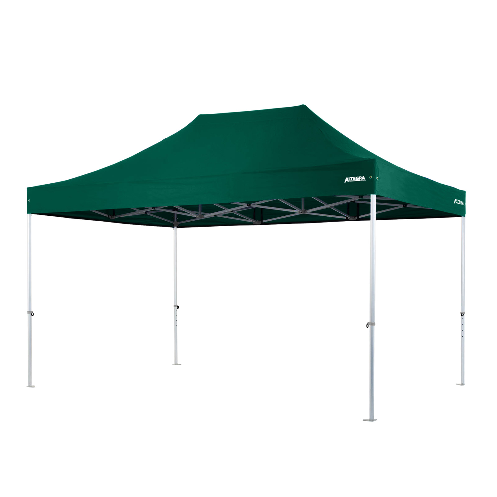 Altegra Heavy Duty 3x4.5m gazebo with green UPF50+ canopy - the dependable portable shade shelter for all Australian conditions.