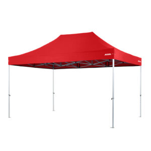 Altegra Heavy Duty 3x4.5m gazebo with red UPF50+ canopy - the dependable portable shade shelter for all Australian conditions.