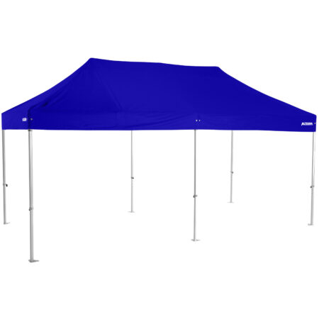 Altegra Heavy Duty 3x6m folding marquee with royal blue UPF50+ canopy - Australia's premium folding aluminium event marquees constructed to deliver dependability and comprehensive protection.