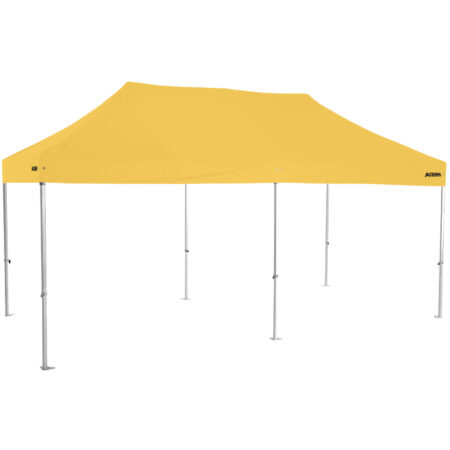Altegra Heavy Duty 3x6m folding marquee with yellow UPF50+ canopy - Australia's premium folding aluminium event marquees constructed to deliver dependability and comprehensive protection.