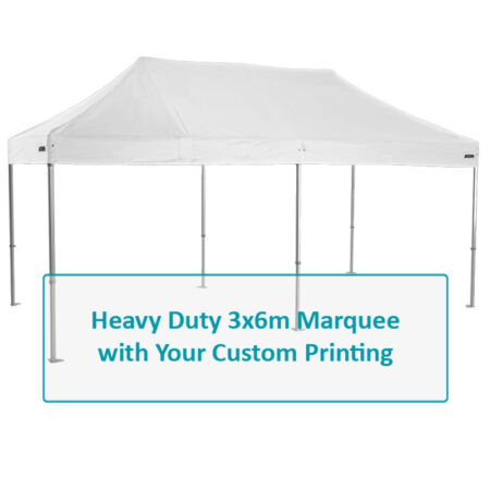 Altegra Heavy Duty 3x6m Folding Marquee custom canopy image - select the panels for custom branding of your 3x6m heavy duty marquee.