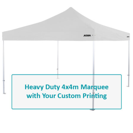 Altegra Heavy Duty custom printed 4x4m marquee - 50mm Heavy Duty frame with custom UPF50+ canopy. Select options image.