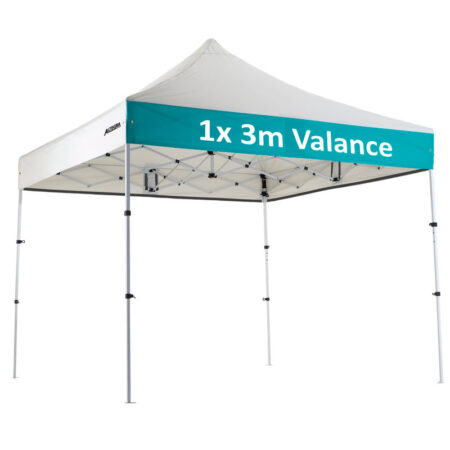 Altegra Premium Steel "Compact" 3x3m Gazebo with custom canopy printing - 1x3m valance print