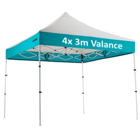 Altegra Premium Steel "Compact" 3x3m Gazebo with custom canopy printing - 4x3m valance print