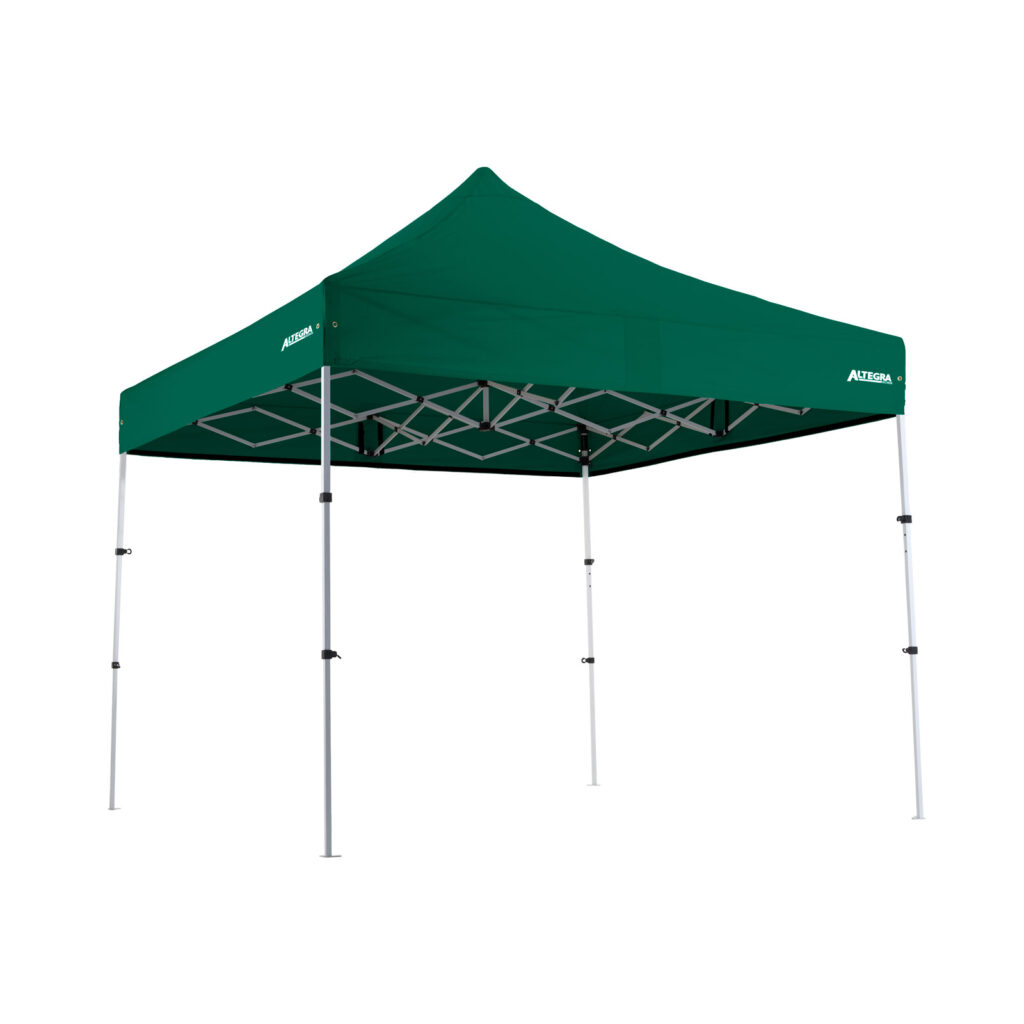 Altegra Pro Lite "Compact" 3x3m lightweight gazebo with Green UPF50+ canopy - our international award winning advanced aluminium 3x3m gazebo that packs down to a tiny 93cm. The best compact gazebo in Australia.