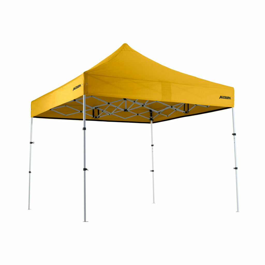 Altegra Pro Lite "Compact" 3x3m lightweight gazebo with Yellow UPF50+ canopy - our international award winning advanced aluminium 3x3m gazebo that packs down to a tiny 93cm. The best compact gazebo in Australia.