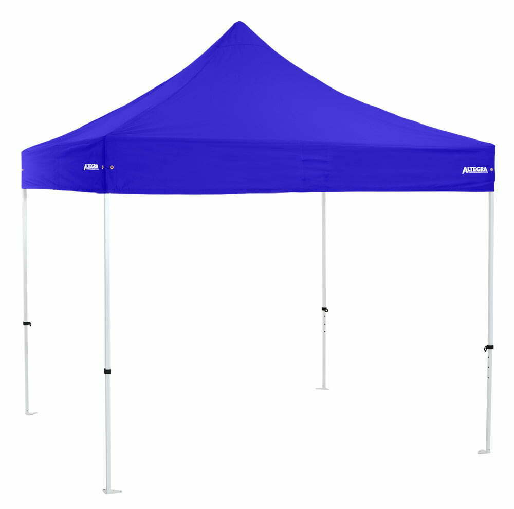 The Altegra Premium Steel 3x3m gazebo with royal blue canopy - the affordable steel range of gazebos that provides maximum weather protection and is constructed using high-quality, cost-effective parts.