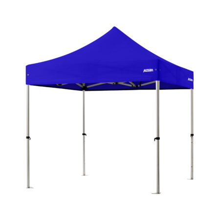 Altegra Pro Lite aluminium 2.4x2.4m gazebo with royal blue UPF50+ sun protection rated waterproof canopy - our lightweight Pro Lite 2.4m gazebo carries a Lifetime Warranty to keep you and your family safe for many years!