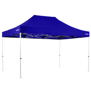 Altegra Pro Lite 3x4.5m lightweight aluminium gazebo with royal blue UPF50+ canopy.