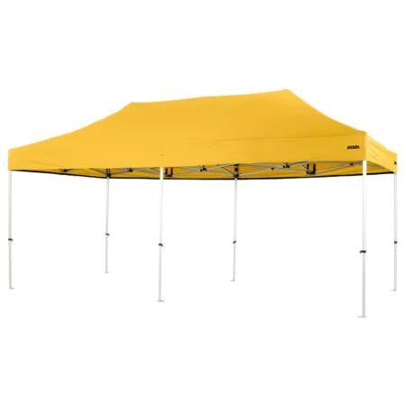 Altegra Pro Lite 3x6m marquee with yellow UPF50+ canopy - a lighter 3x6m event marquee.