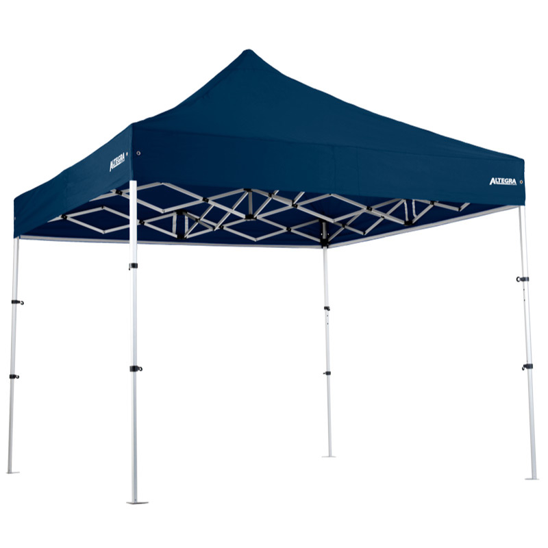 Altegra Pro Lite "Compact" 3x3m lightweight gazebo with Navy Blue UPF50+ canopy - our international award winning advanced aluminium 3x3m gazebo that packs down to a tiny 93cm. The best compact gazebo in Australia.