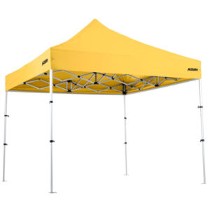 Altegra Pro Lite "Compact" 3x3m lightweight gazebo with Yellow UPF50+ canopy - our international award winning advanced aluminium 3x3m gazebo that packs down to a tiny 93cm. The best compact gazebo in Australia.