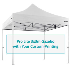 Altegra Pro Lite 3x3m gazebo with custom printing options image - selected panels of the UPF50+ canopy to be customised with your selection of designs and endless colours.