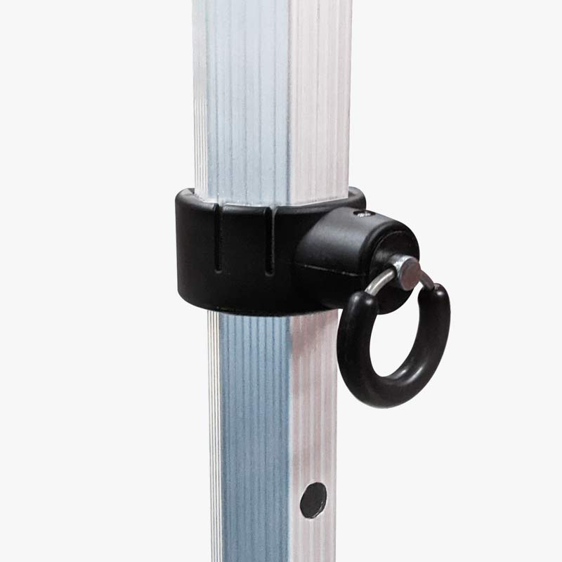 Altegra Pro Lite aluminium gazebo frame connector and ring pull adjustment image - returning to simple solutions always proves to outlast alternative solutions.
