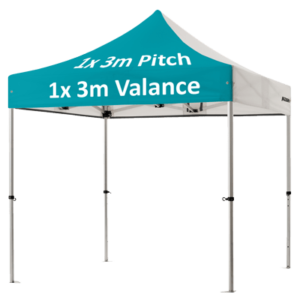 Altegra custom printed 3x3m gazebo option image - 1x 3m valance and 1x 3m pitch print option