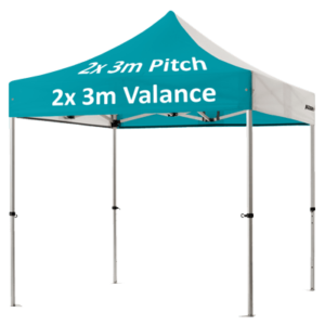 Altegra custom printed 3x3m gazebo option image - 2x 3m valance and 2x 3m pitch print option