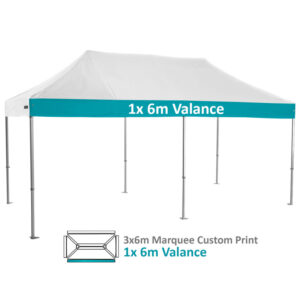 Altegra Heavy Duty 3x6m Folding Marquee with custom printed UPF50+ canopy image - 1x 6m Valance custom printed panel.