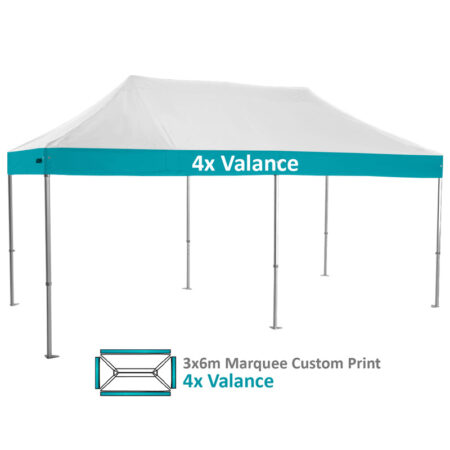 Altegra Heavy Duty 3x6m Folding Marquee with custom printed UPF50+ canopy image - 4x Valance custom printed panels.