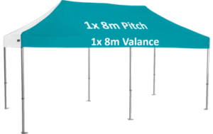 Altegra custom printed 4x8m marquee - 1x Valance and 1x Pitch icon