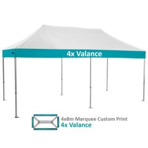 Altegra Heavy Duty 4x8m Folding Marquee with custom printed UPF50+ canopy image - 4x Valances custom printed.