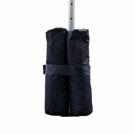 Altegra Sandbag Leg Weight - the packable gazebo leg weight that can weigh up to 12kg when filled with sand. Gazebo leg weight that packs flat, has 2x heavy-duty velcro enclosures, and can also be pegged to the ground.