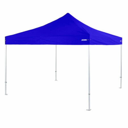 Altegra Heavy Duty 4x4m folding marquee with royal blue canopy - a 50mm aluminium marquee frame with full reinforcing and UPF50+ canopy make the heavy duty 4x4m marquee from Altegra the professional's choice.