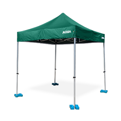 Altegra Pro Lite 2.4m x 2.4m aluminium gazebo in green - light aluminium marquee frame in a size that's ideal for exhibitors and ticket booths.