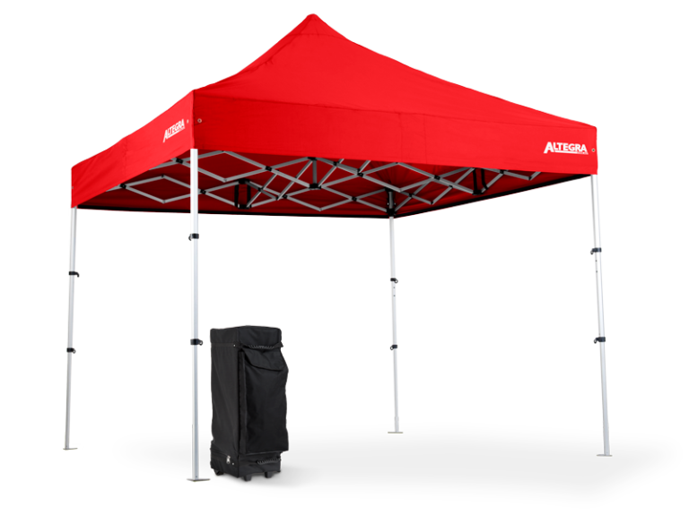 Altegra Pro Lite 3x3m Compact gazebo in red with compact gazebo bag - our international award-winning compact gazebo invention.