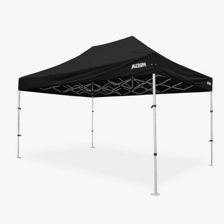 Altegra Pro Lite "Compact" 3x4.5m gazebo with black UPF50+, 100% waterproof canopy - the most compact 3x4.5m gazebo that's built to commercial-grade specifications.