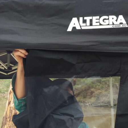 Altegra full-length marquee wall attachment system - simple connection with effective weather protection to seal out the elements in a matter of minutes.