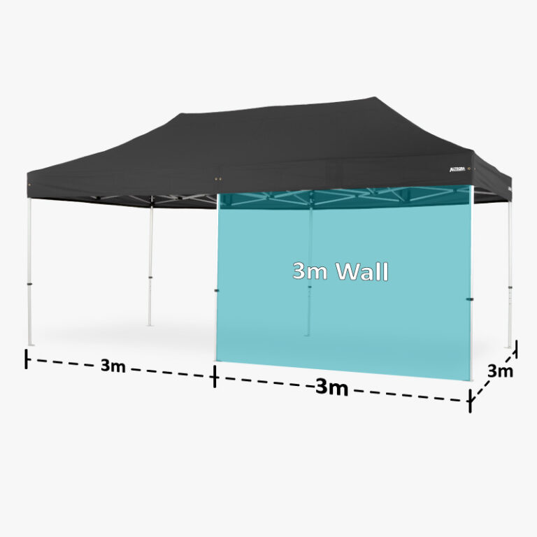 Altegra 3x6m marquee walls diagram clarifying the range of 3m walls for a 3x6m marquee - the 3x6m marquee dimensions includes 6x 3m wall panels.