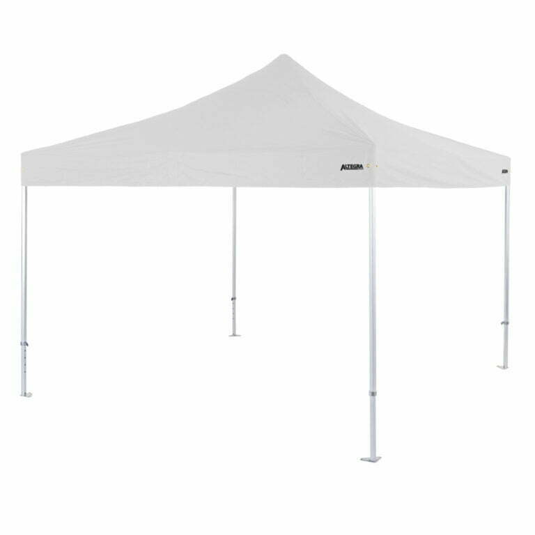 Altegra Heavy Duty 4x4m folding marquee in white - a 50mm aluminium marquee frame with full reinforcing and UPF50+ canopy make the heavy duty 4x4m marquee from Altegra the professional's choice.