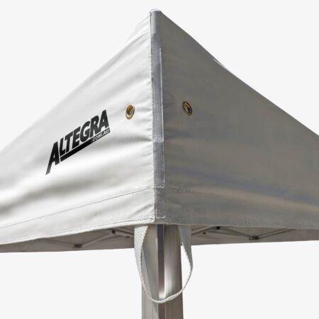 Altegra 520GSM PVC marquee canopy image in white showing the - high strength marquee canopy material for a long-term setup or extreme longevity out of your marquee