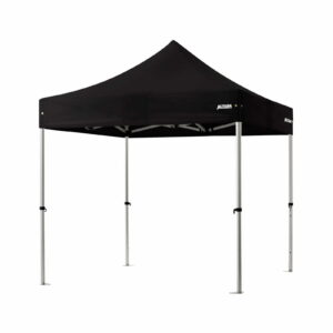 Altegra Pro Lite aluminium 2.4x2.4m gazebo with black UPF50+ sun protection rated waterproof canopy - our lightweight Pro Lite 2.4m gazebo carries a Lifetime Warranty to keep you and your family safe for many years!