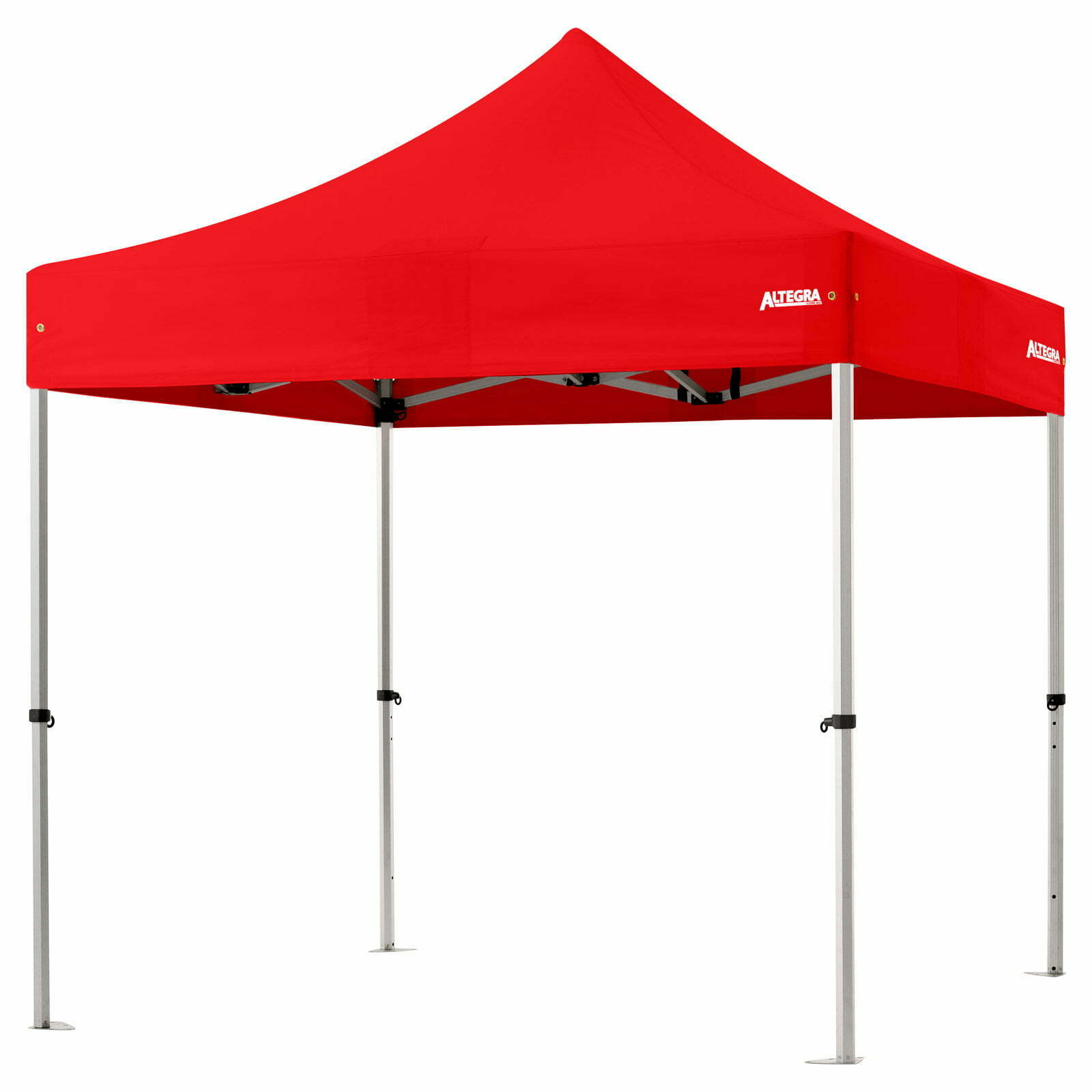 Altegra 3x3m lightweight aluminium gazebo with red UPF50+ canopy image - Our Pro Lite 40mm hexagonal aluminium frame is the advanced lightweight Australian gazebo.