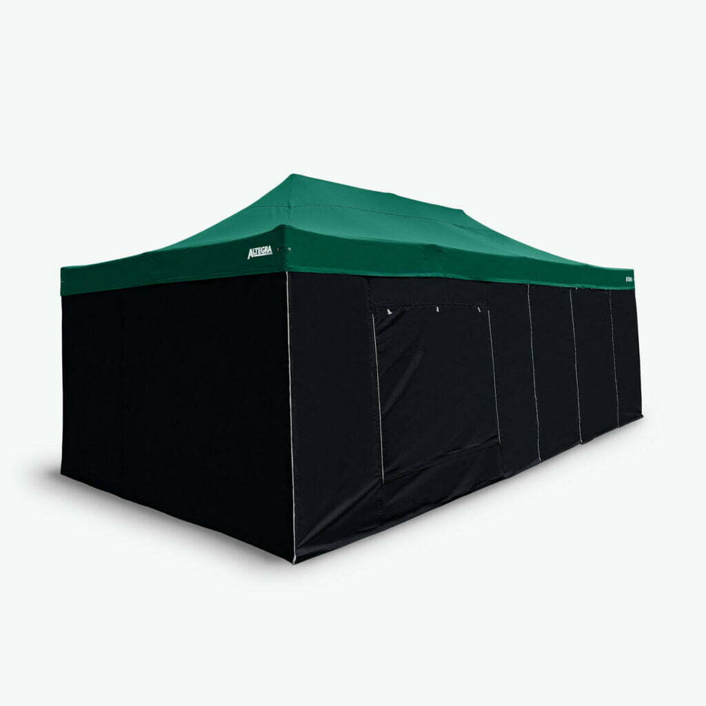Altegra 4x8m marquee wall kit in black - 6x 4 metre sides for complete protection from the weather attached to the 4x8m event marquee