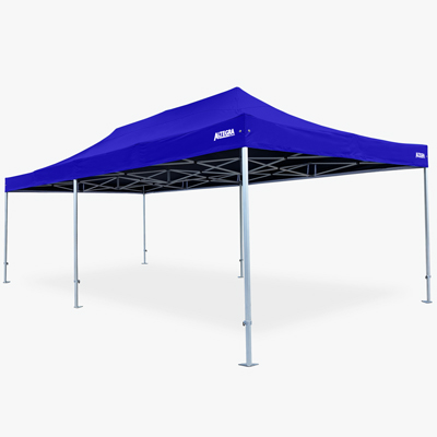 Altegra 4x8m Heavy Duty marquee with royal blue canopy