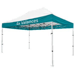 Altegra Compact aluminium 3x4.5m gazebo with custom printed canopy - image showing 4x Valances print option.